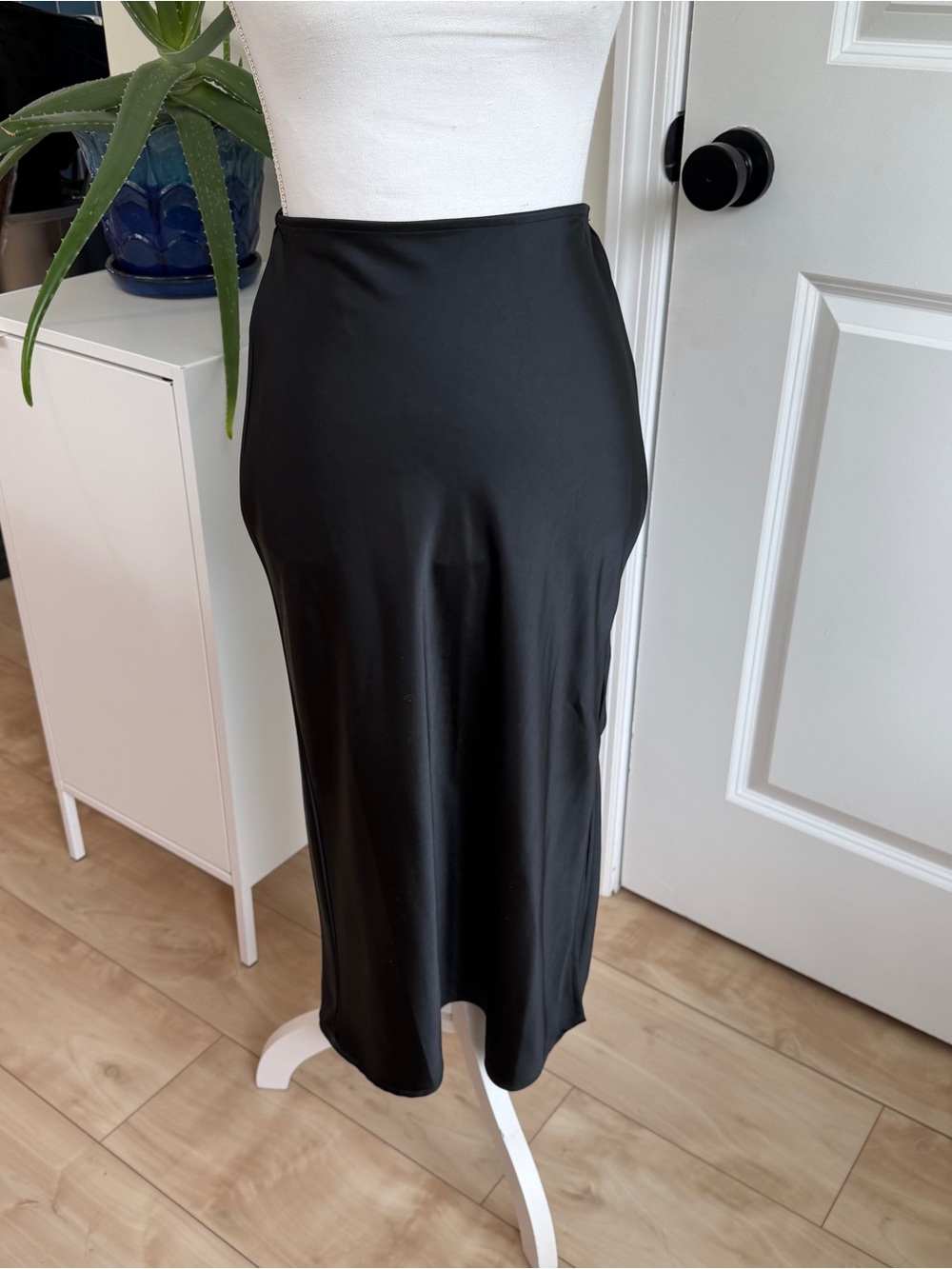 Old Navy Black Midi Slip Skirt